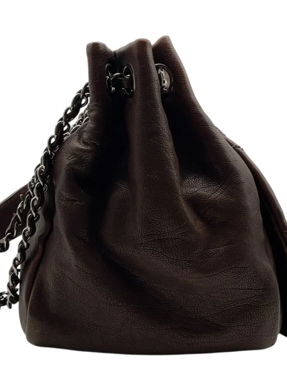 Chanel Brown Leather Diamond Stitch Shoulder Bag